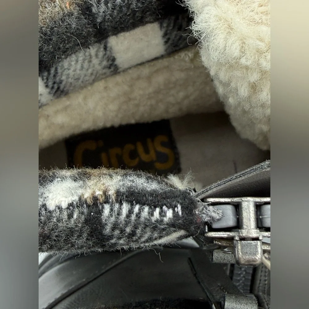 Circus by Sam Edelman Giselle Faux Fur Plaid Hiker Ankle Side Zip Boots  Size 9 - Picture 16 of 16